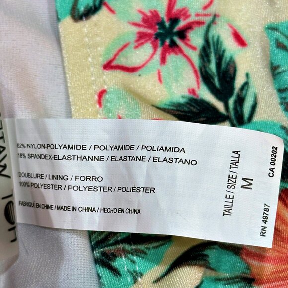 NEW Hot Water Swim String Bikini Bottom Size M Tropical Hawaiian Hibiscus NWT - Picture 5 of 6